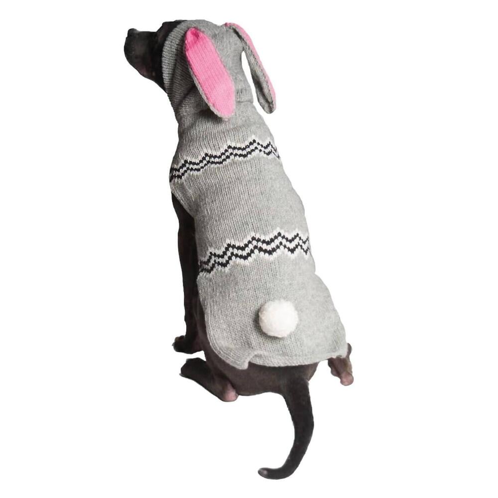 NEW CHILLY DOGS bunny dog sweater in gray
